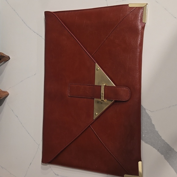 Beautiful Redish Brown Envelope Clutch- Large - Picture 6 of 6